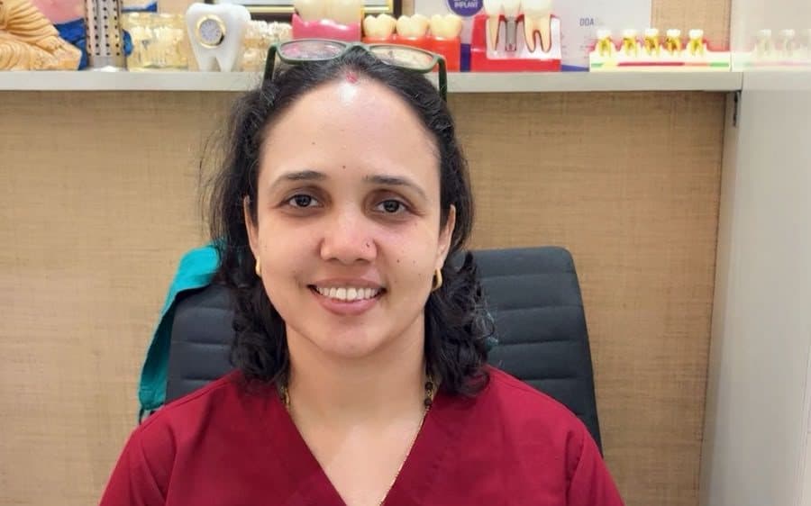 Dr. Sapna Sharma, Periodontist and Oral Implantologist, at her clinic in Rohtak